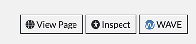 Three buttons labeled View Page, Inspect, and WAVE.