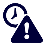clock with warning symbol