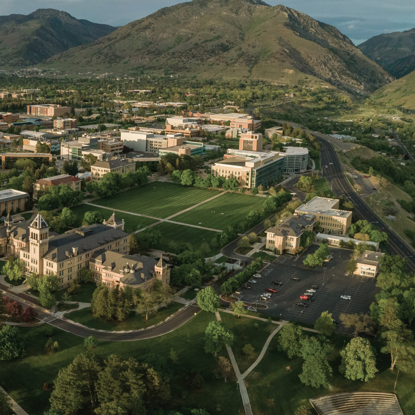 aerial view of Utah State University Logan Campus