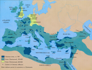 Map of the Spread of Early Christianity (click to see larger image)