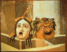 Mosaic depicting Roman Masks (click to see larger image)