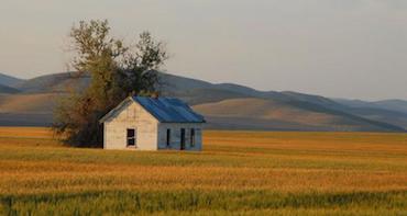 Farmhouse in field
