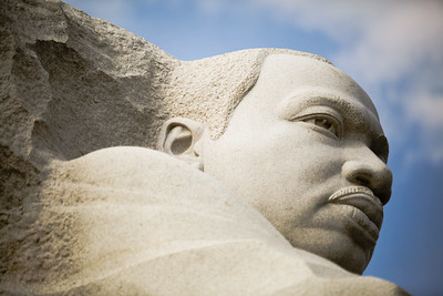 close up of Dr. MLK in stone