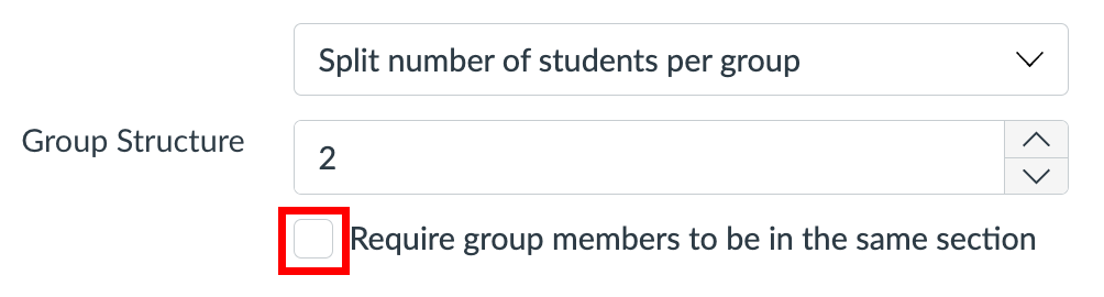 Checkbox to require students to be in the same section.