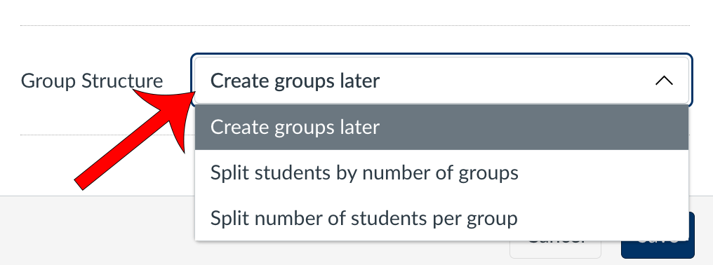 Canvas group structure dropdown.