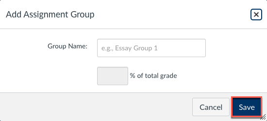 Canvas add assignment group